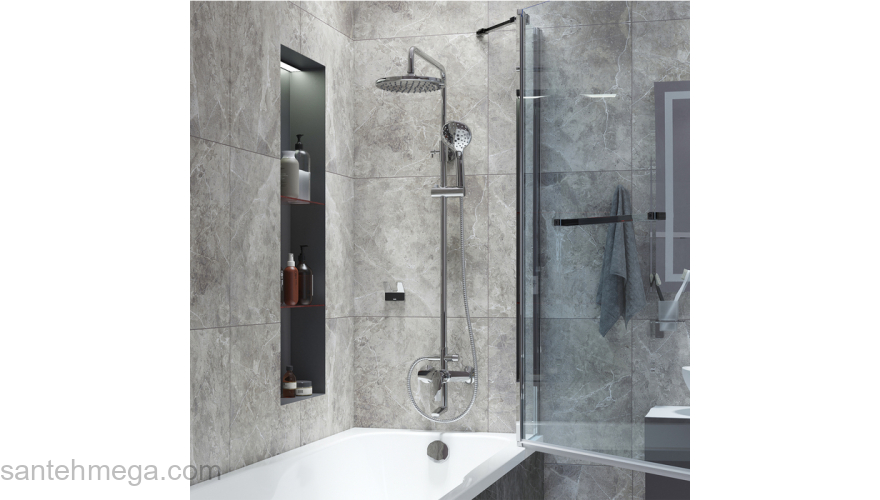 Смеситель с верхним душем и изливом Ray IDDIS RAYSB3Fi06. Фото