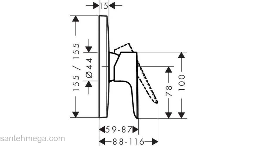 Смеситель для душа Hansgrohe Talis E 71765140 бронза. Фото