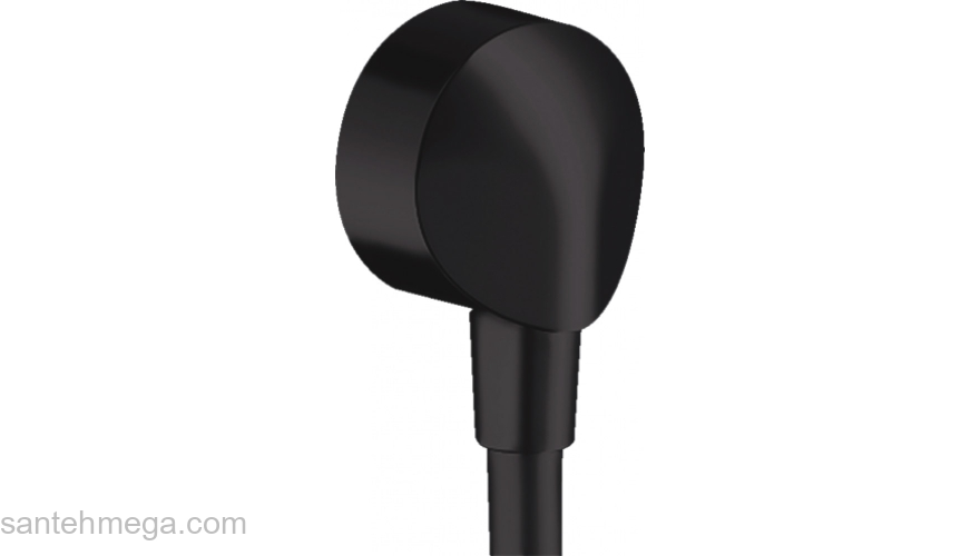 Шланговое подсоединение без клапана обратного тока Hansgrohe FixFit E 27454670, матовый черный. Фото