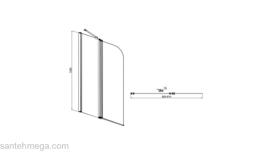 Шторка на ванну SOLE Life 1 80 см. Фото
