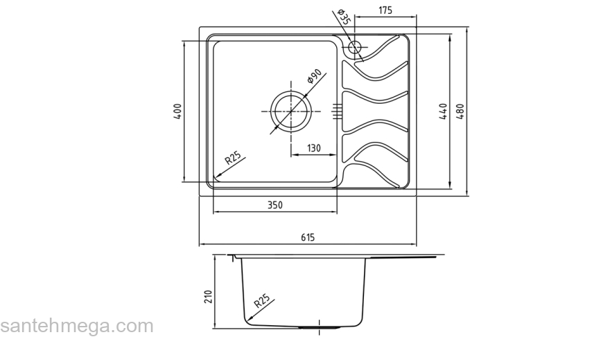 Кухонная мойка IDDIS Reeva REE61SLi77K. Фото