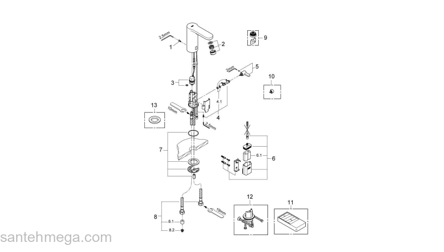 Смеситель для раковины GROHE Eurosmart Cosmopolitan 36327000. Фото