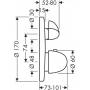 Термостат с запорным вентилем HANSGROHE Ecostat E 15700000. Фото