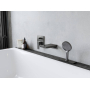 Смеситель Hansgrohe Metropol для ванны настенный скрытый с рычаговой рукояткой 32545340, шлифованный черный хром. Фото