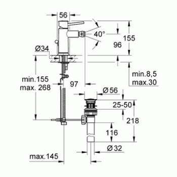 Смеситель для биде GROHE BauClassic 23163000. Фото