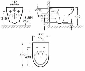 Унитаз подвесной JACOB DELAFON ODEON UP E4764-00. Фото