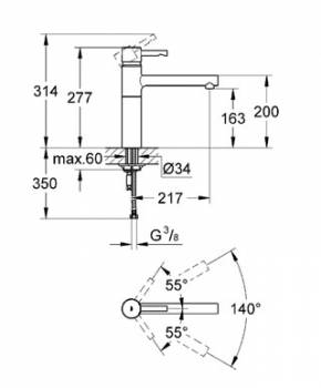 Смеситель для мойки GROHE Essence 32105DC0. Фото