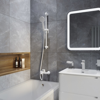 Шланг для душа белый матовый силиконовый 1,2м Optima Home IDDIS OPH12WLi19. Фото