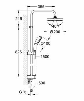 GROHE 27399000 NTempRustic Душ.система с переключателем. Фото