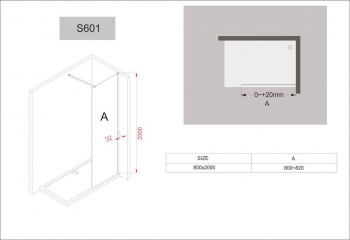 Душевое ограждение BLACK & WHITE Stellar Wind S601