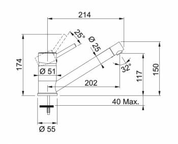 Смеситель для кухни FRANKE Sinta 115.0297.484. Фото