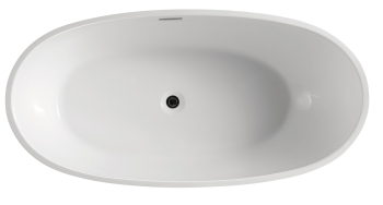 Ванна акриловая Azario LEEDS 1685х840х580, свободностоящая, в комплекте с сифоном и металлической рамой LEE17085. Фото
