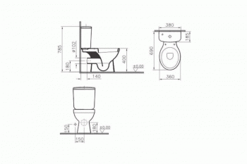 Унитаз-компакт Vitra Normus 9705B003-7201. Фото