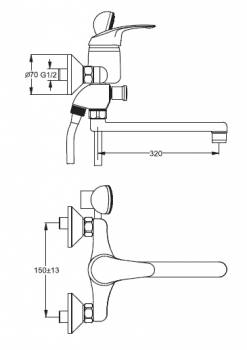 Смеситель для ванны VIDIMA Tarner BA040AA. Фото