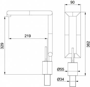 Смеситель для кухни FRANKE Tetris 115.0196.563. Фото