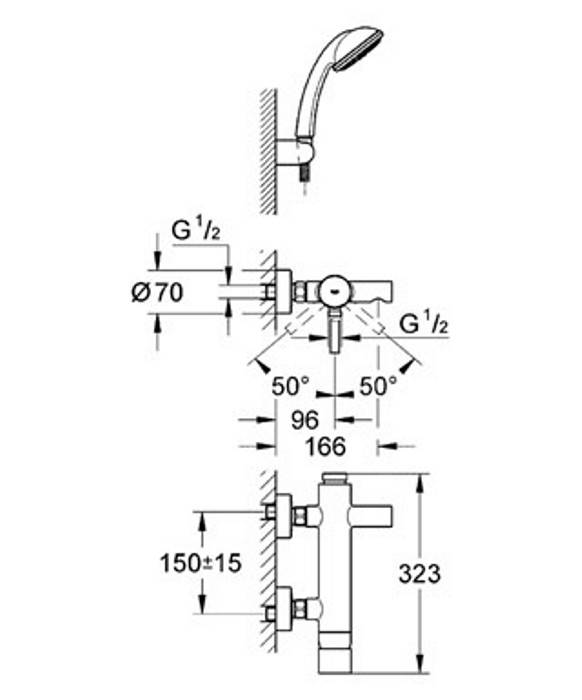 Смеситель для ванны GROHE Essence 33628000. Фото