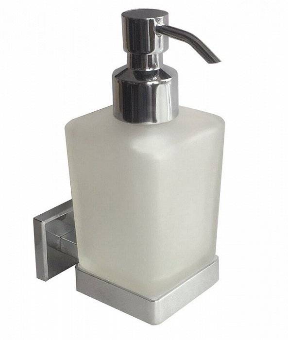 Дозатор для жидкого мыла матовое стекло сплав металлов Labrador Milardo LABSMG0M46 для ванной комнаты. Фото