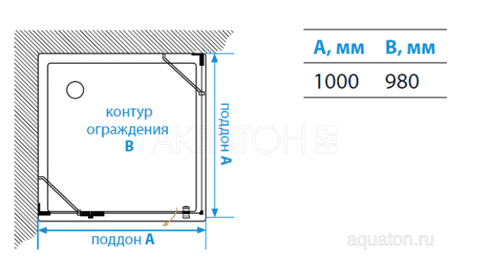 Душевое ограждение Акватон Lax SQR L квадратное 100х100х200 1AX019SSXX000. Фото