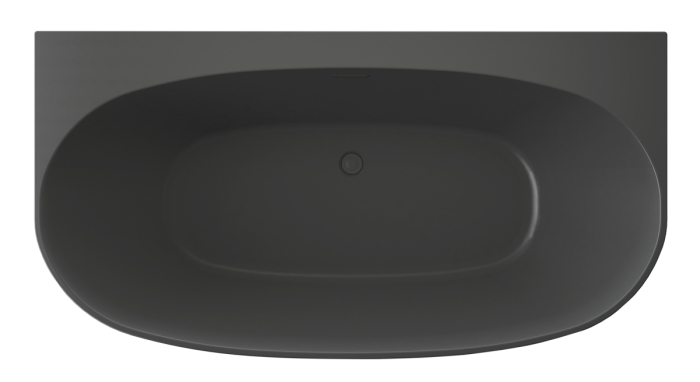 Ванна акриловая Azario CAMBRIDGE 1695х880х580, пристенная, в комплекте с сифоном и металлической рамой CAM17289MB - черный матовый. Фото