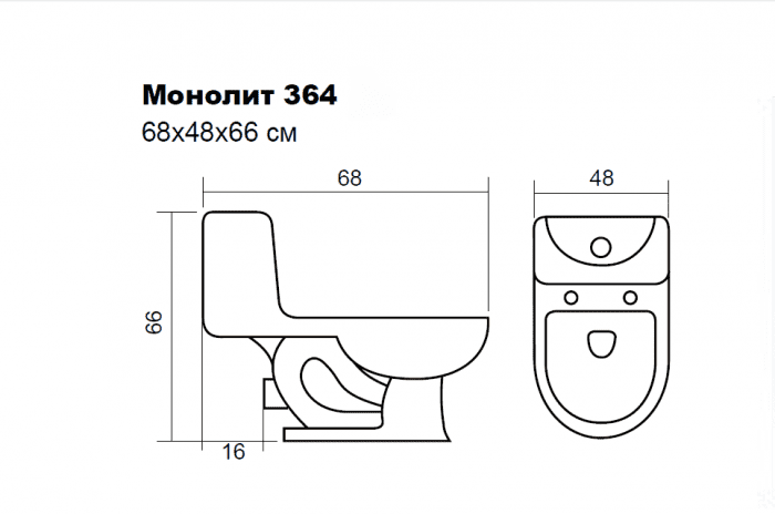 Унитаз-монолит EVA GOLD 364 QQ. Фото
