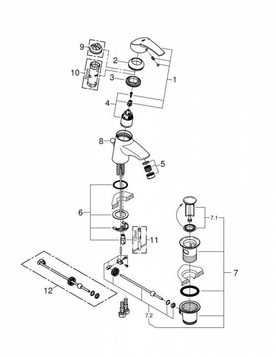 Смеситель для раковины Grohe Eurosmart 3292500E. Фото
