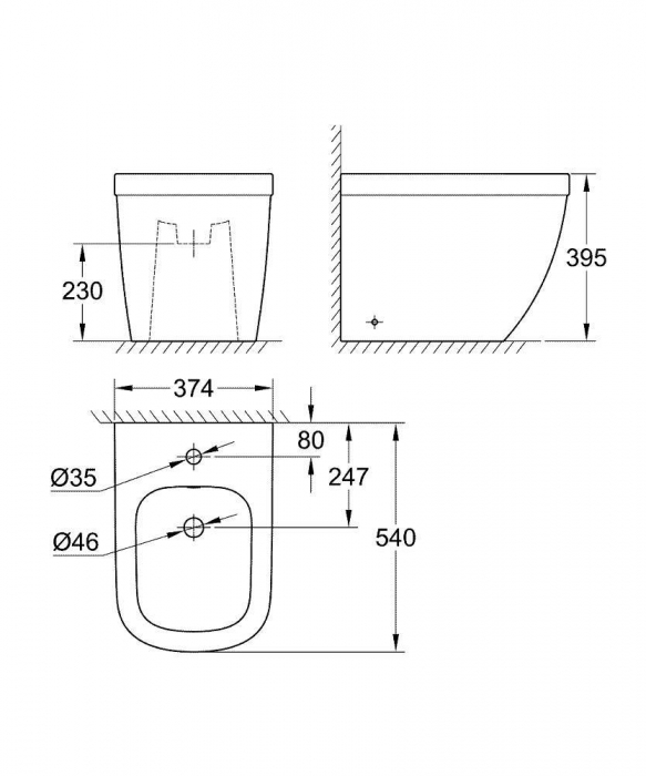 Биде напольное GROHE Euro Ceramic 39340000. Фото