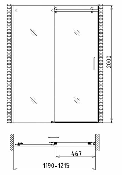 Душевая дверь GEMY Modern Gent S25191C. Фото