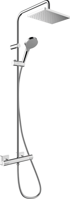 Душевая система Showerpipe 230 1jet с термостатом, Green Hansgrohe Vernis Shape 26319000, хром. Фото