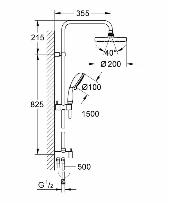 GROHE 27399000 NTempRustic Душ.система с переключателем. Фото