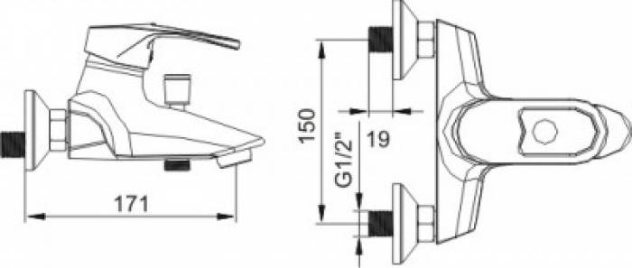 Смеситель для ванны IDDIS Carlow CQ23068CК. Фото