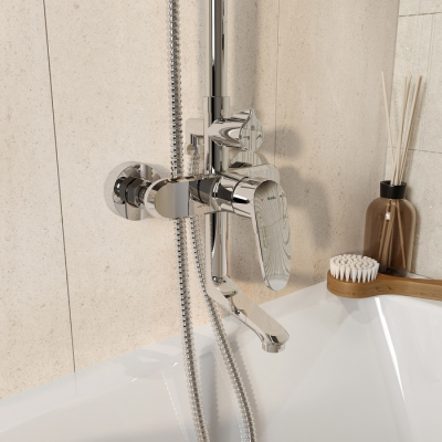 Смеситель с верхним душем и изливом Optima Home IDDIS OPTSB3Fi06. Фото