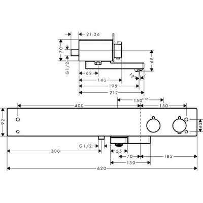 Термостат для ванны Hansgrohe ShowerTablet 13109000 хром. Фото