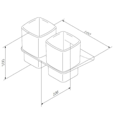 Двойной стеклянный стакан с настенным держателем AM.PM Inspire 2.0 A50A343400 для ванной комнаты. Фото